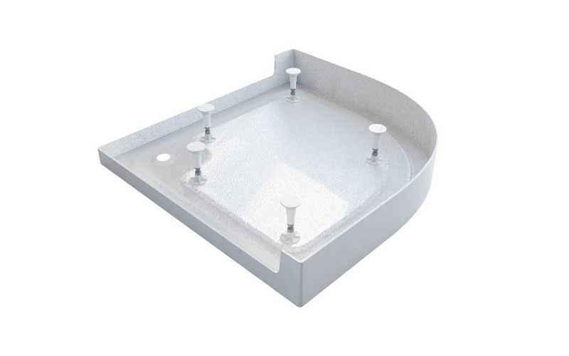 OCEANO Negyedköríves akril zuhanytálca, m lábbal 80x80x12cm EU